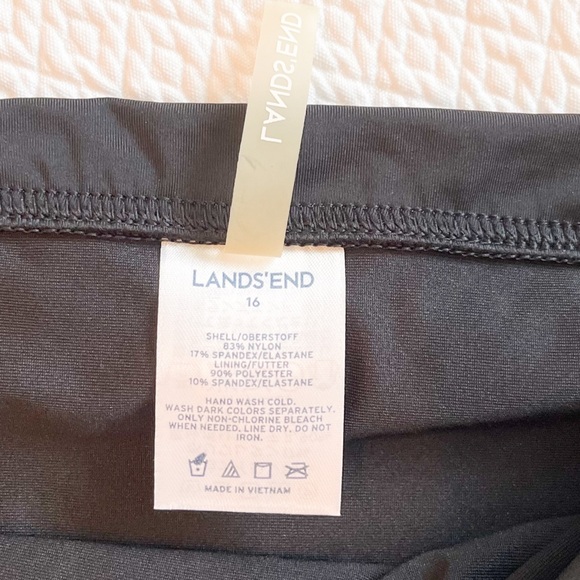 Lands’ End Plus High Waist Black Ruched Swim Bikini Bottoms Size 16 - Picture 4 of 5